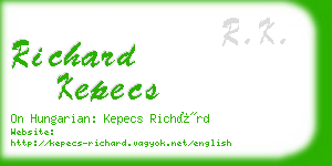 richard kepecs business card